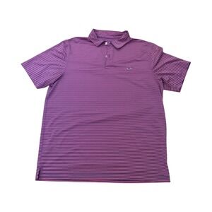 Vineyard Vines Performance Polo Shirt Men‎ L Blue Pink Stretch Striped